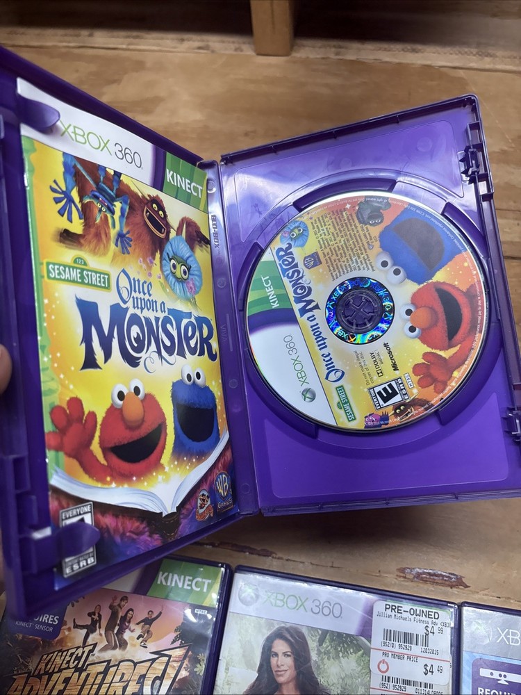 Microsoft 1414 Xbox 360 Kinect Sensor Bar & 10 Games - TESTED NICE DISCS!