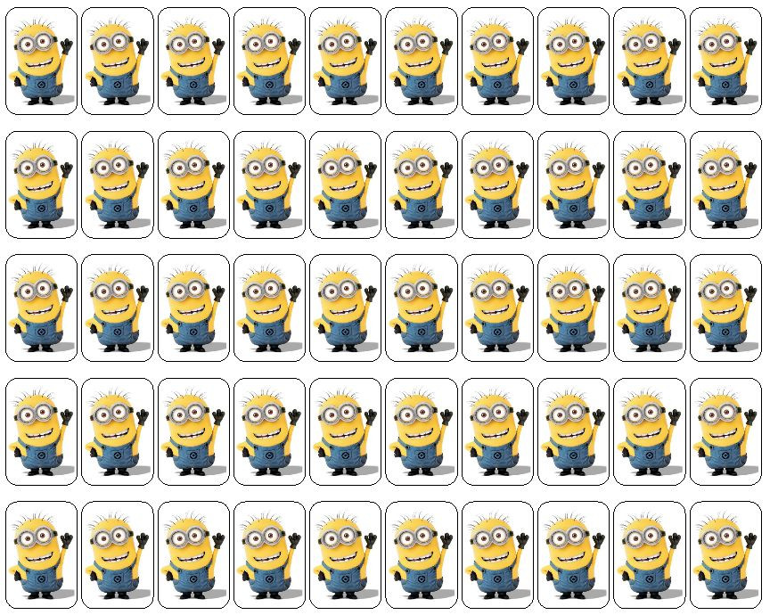 50 Despicable Me Minion Envelope Seals, 1" by 1.5"