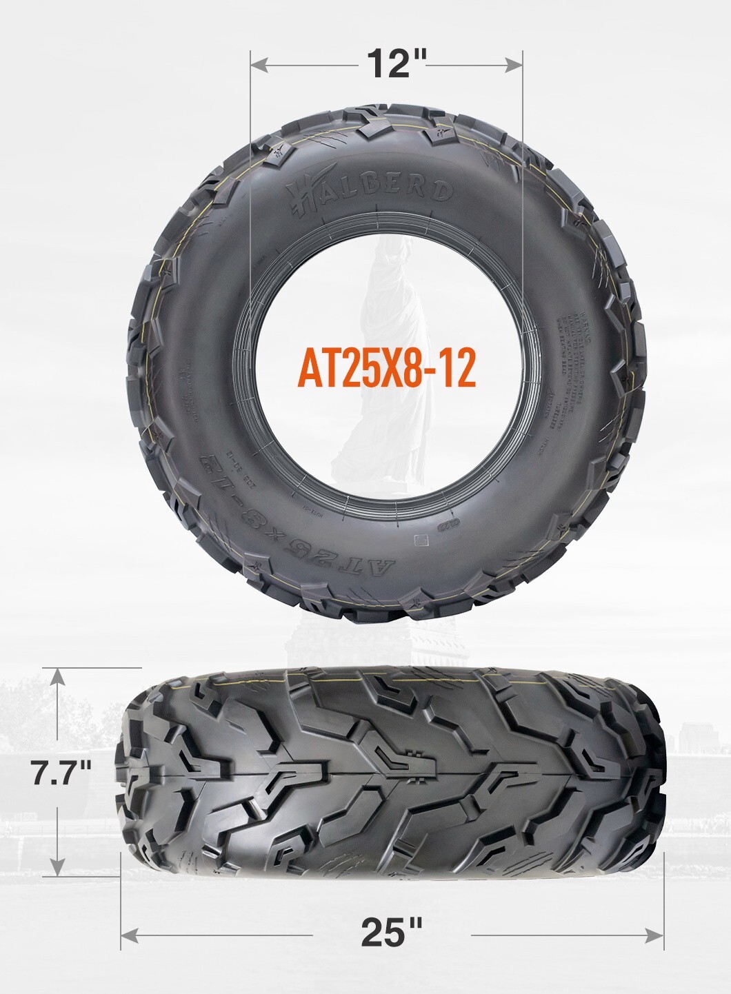 Full Set 4 25x8-12 25x10-12 ATV Tires 6Ply Mud UTV Eco-Friendly Replacement Tire