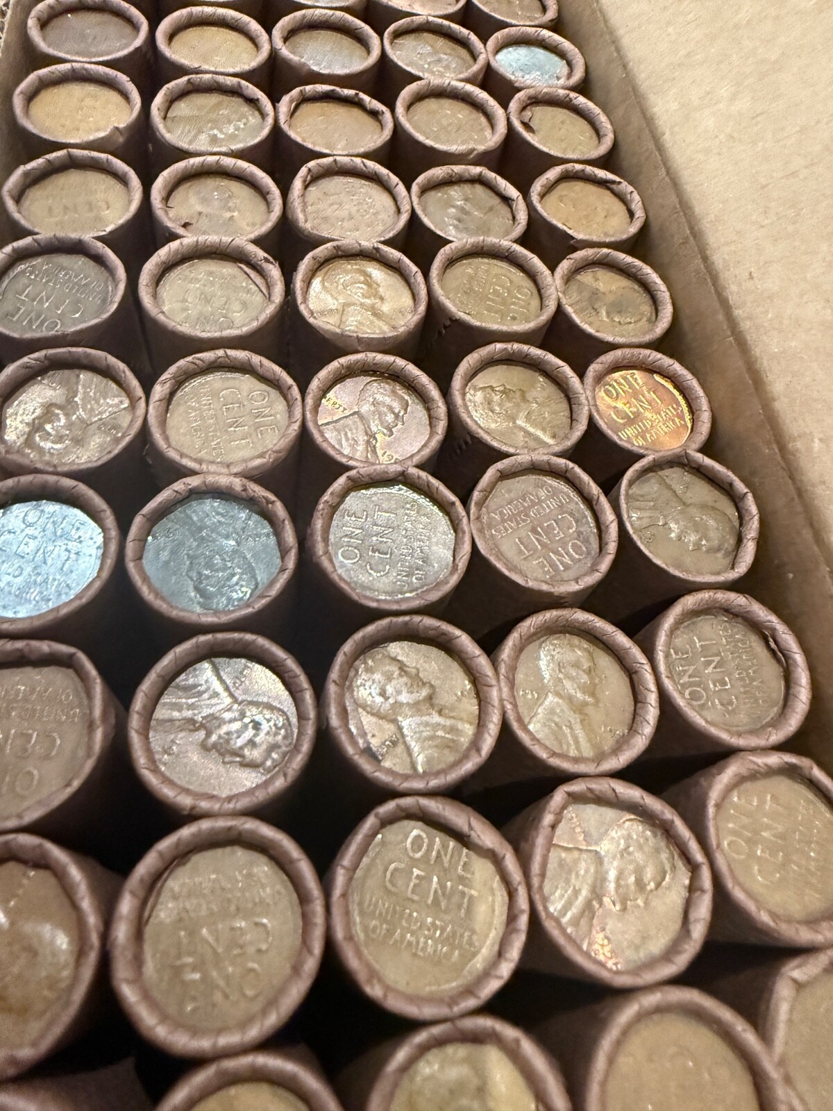 Brown wheat penny roll lincoln cent unsearched mixed dates mint marks sale lot