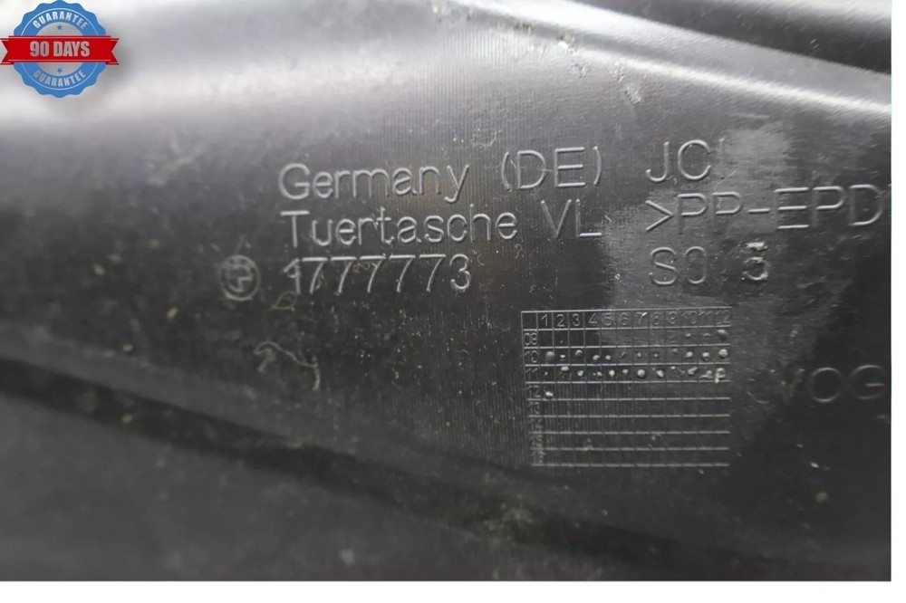 11-16 BMW 528i Front Left Side Inner Door Panel Assembly 3788322 OEM