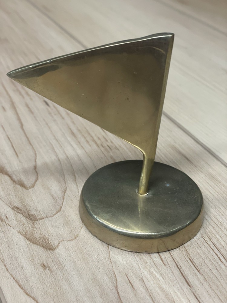19th Hole Golf Course Flag Solid Brass Paper weight Unique Golf Gift