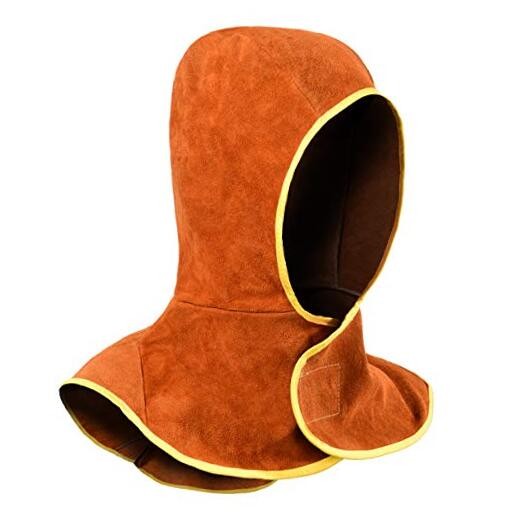 Welding Hood Leather - Cowhide Split Leather Welding Caps Protector with Neck