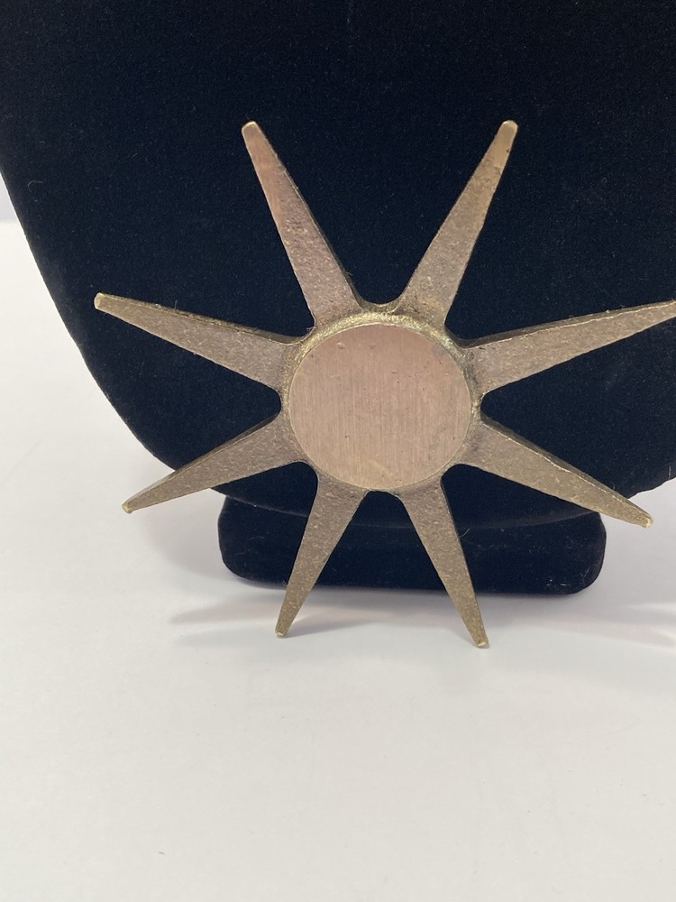 sunburst solid brass vintage compass