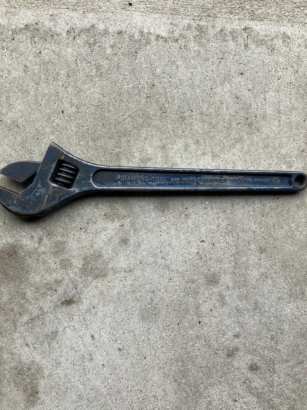 Vtg USA Diamalloy Diamond 15" Adjustable Wrench Square Jaws Fully Adjusts