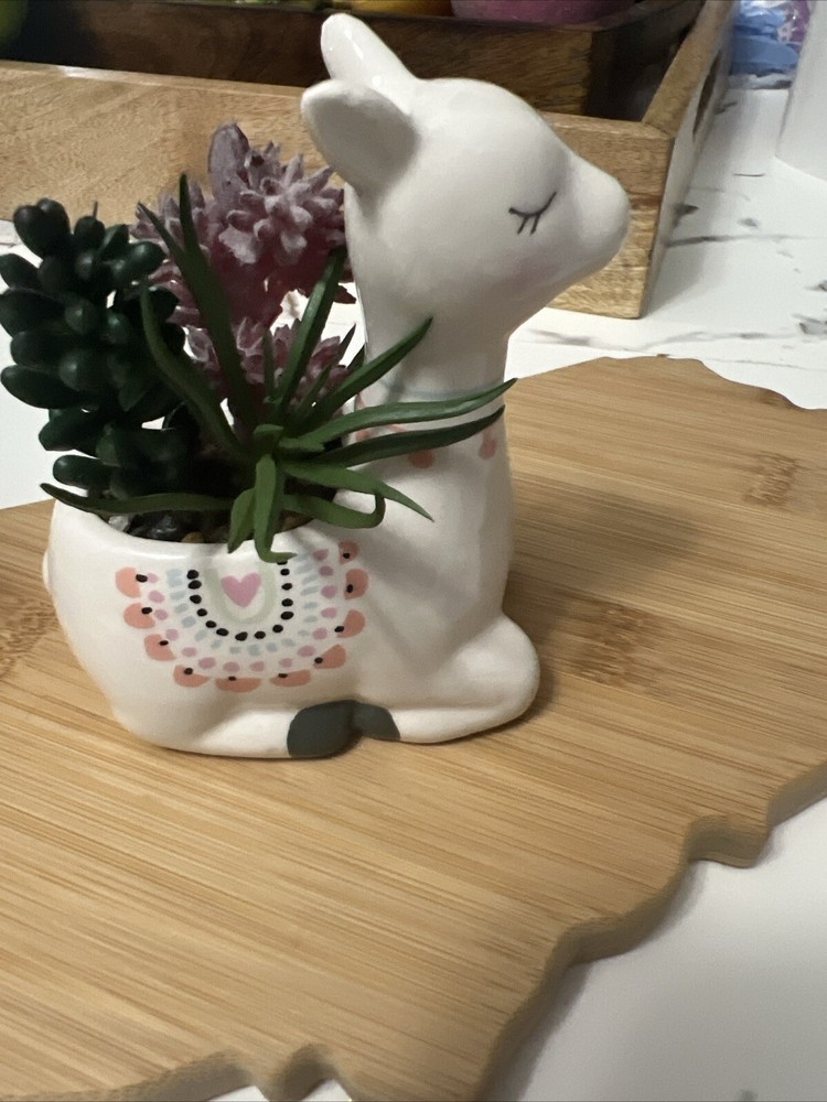 Ceramic Llama Succulent Deco,PACK OF 2.