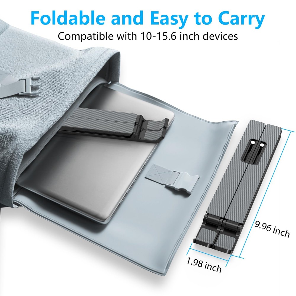 Gogoonike Adjustable Laptop Stand, Portable Riser for Desk, Black