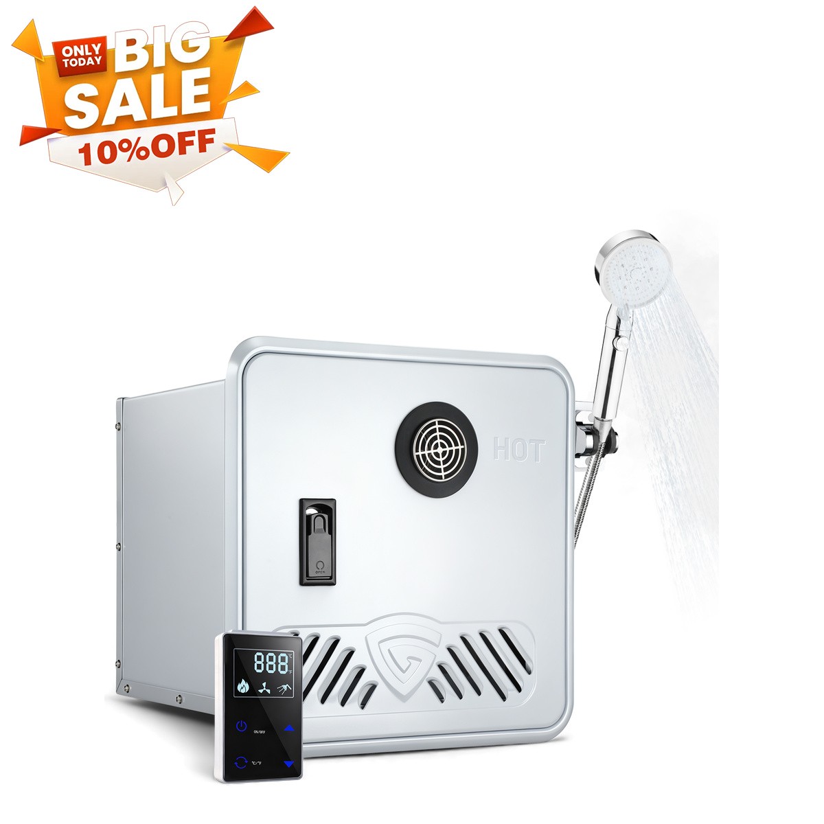 RV Tankless Water Heater Propane Gas Camper 65000BTU Smart Temperature Control