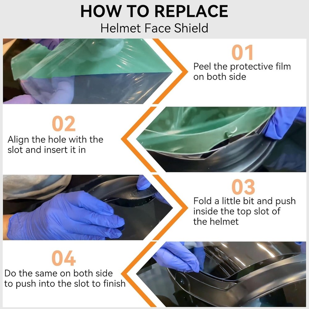 Impact-Resistant Polycarbonate Face Shield Replacement for Various Activities