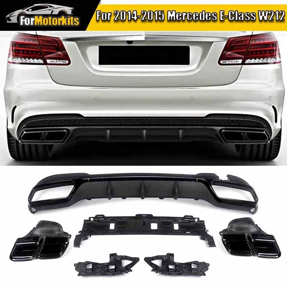 For Mercedes Benz E-Class W212 E350 2014-15 Rear Diffuser E63 Style+Exhaust Tips