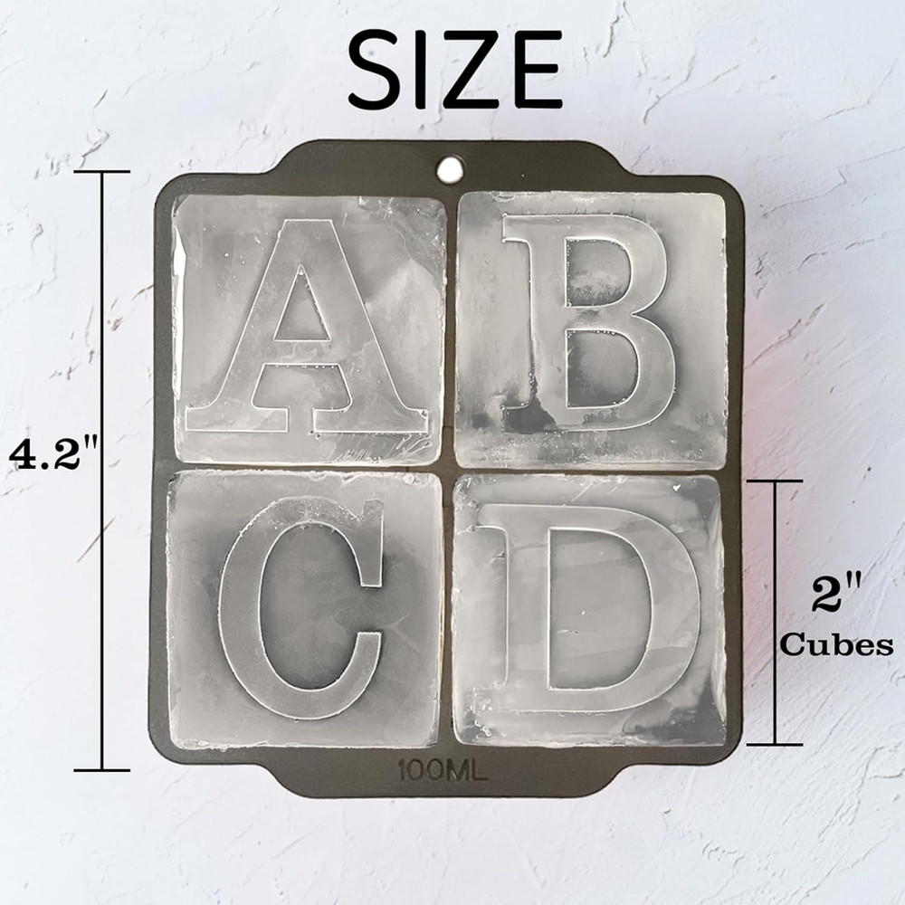 Letter W Monogram Ice Cube Mold Custom Ice Cube Mold 2 Inch Big Initials Silicon
