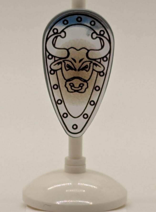 LEGO ® Castle Shield with Chrome Bull sticker.