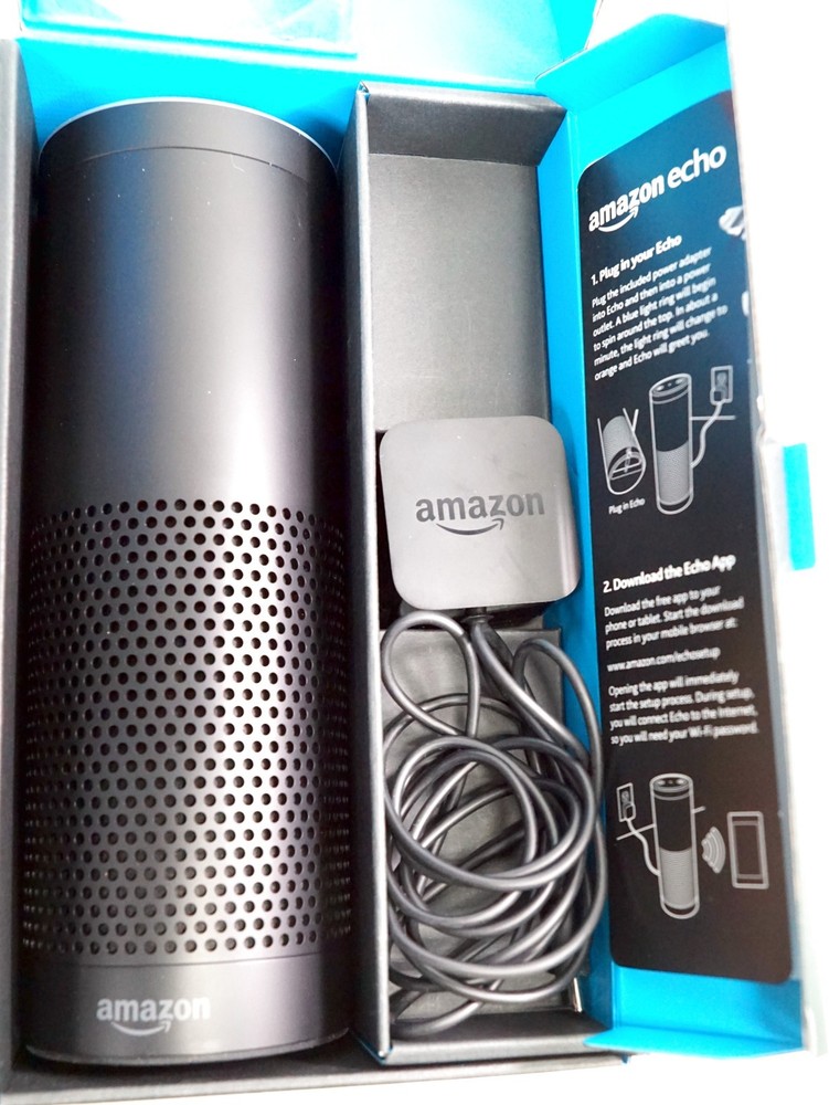Amazon Echo 1st Generation Large Smart Speaker Black Complete in Box