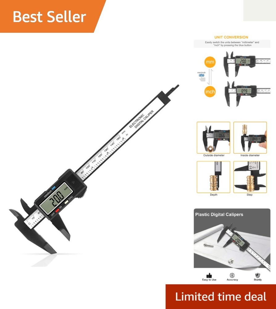 Versatile 6-Inch Digital Caliper with Precise Measurement & Dual Unit Conversion