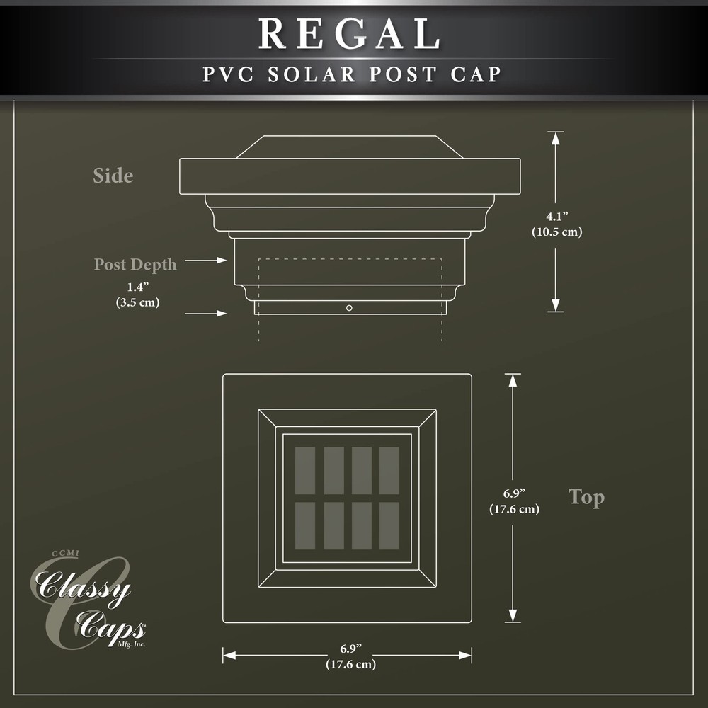 Classy Caps SL078W 4x4 Regal Solar Post Cap - White – High-Performance Sol