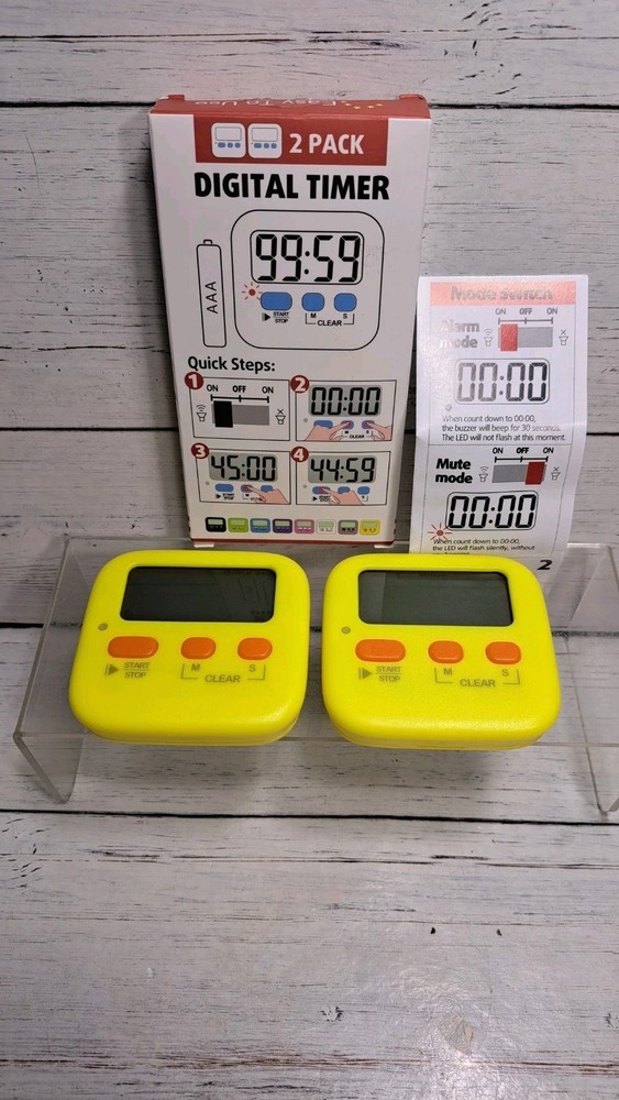 2 Pack Digital Timer for Kids, Magnetic Countdown Kitchen Timers for Cooking,...