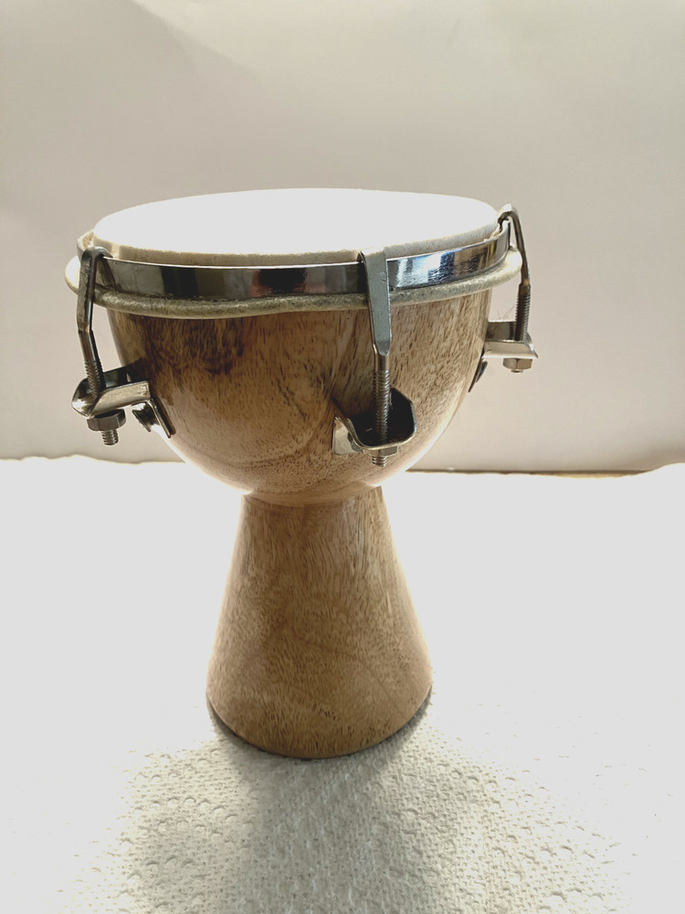 Vintage djembe drum, 6" tall