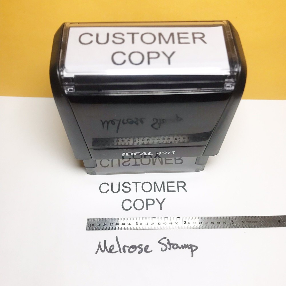 Customer Copy Rubber Stamp Black Ink Self Inking Ideal 4913