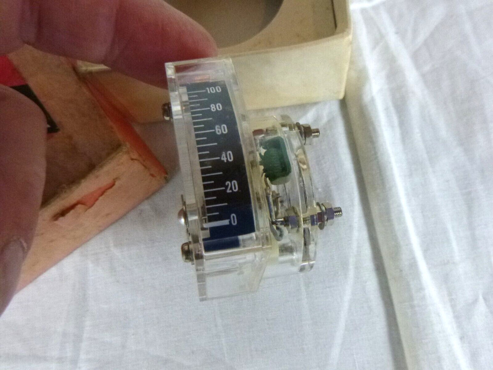 NOS Vtg Kyoritsu Electrical Instruments Clear Plastic Panel Meter EW-20 Japan