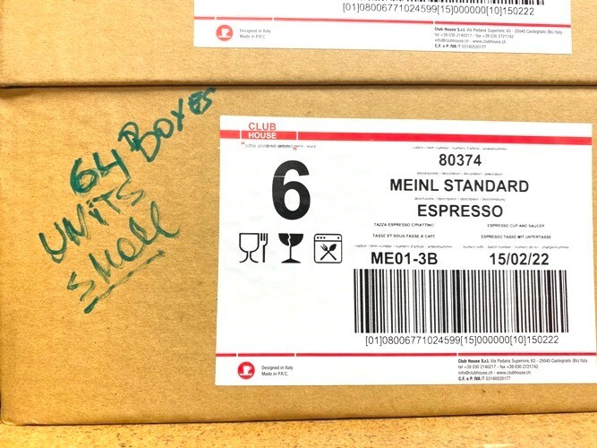 Espresso/ Julius Meinl White ME01-3B / Porcelain 6 Cups & 6 Plates Set / 2.9 Oz