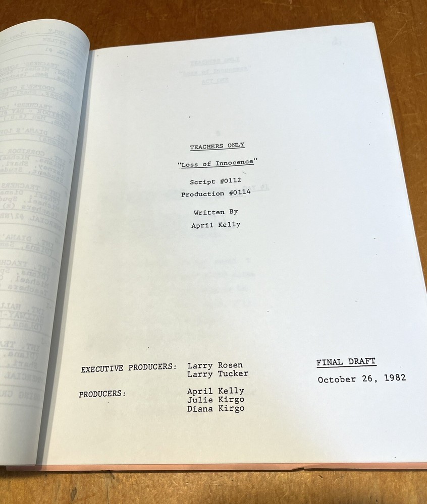 NEW LOWER PRICE 2 Original TEACHERS ONLY Scripts 1982 Sitcom Great Condition