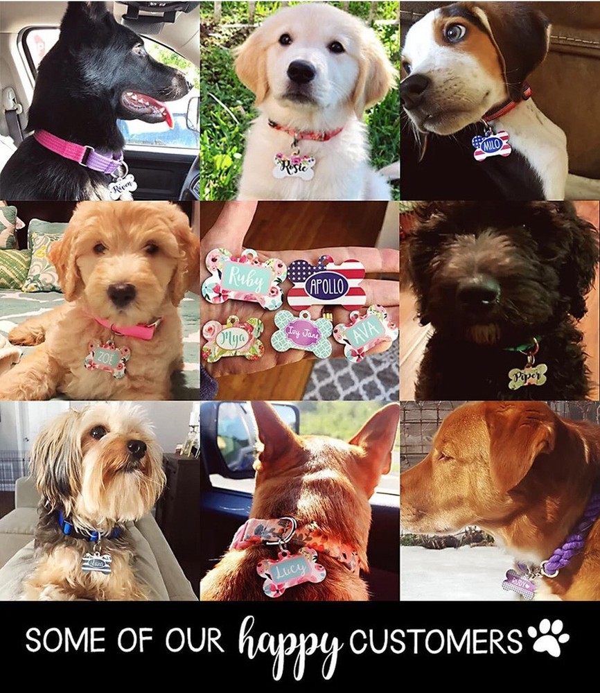 Blank Sublimation Bone Shaped Dog Tags - 20 Tags - Double Sided with Split Ring