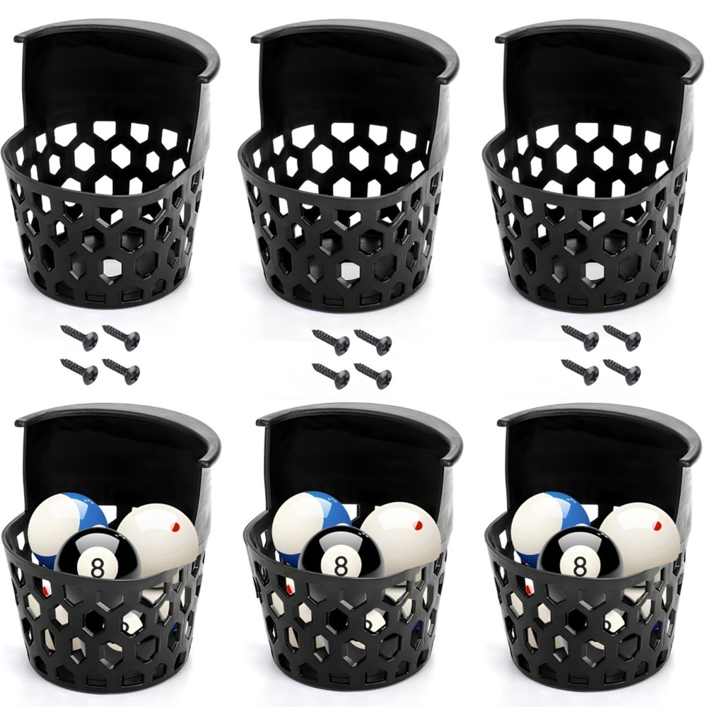 Eorbow 6 Pack Pool Table Pockets, Heavy Duty Billiard Set Including 4 Corner ...