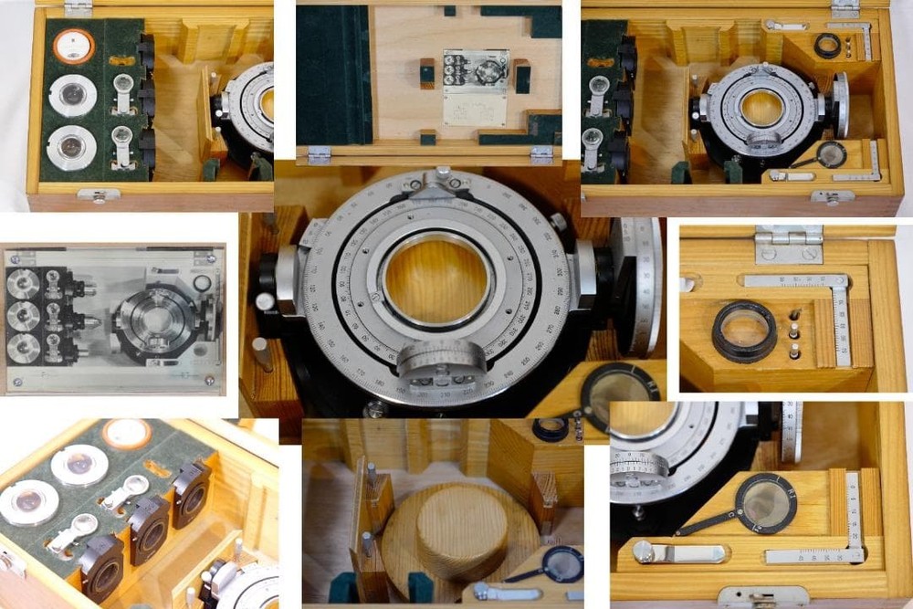 Carl Zeiss Universal Rotating Stage 4 Axis Polarizing Microscope Set w/Case Box