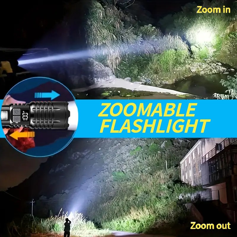 990000000 Lumen Super Bright LED Tactical Flashlight Rechargeable LED Work Light