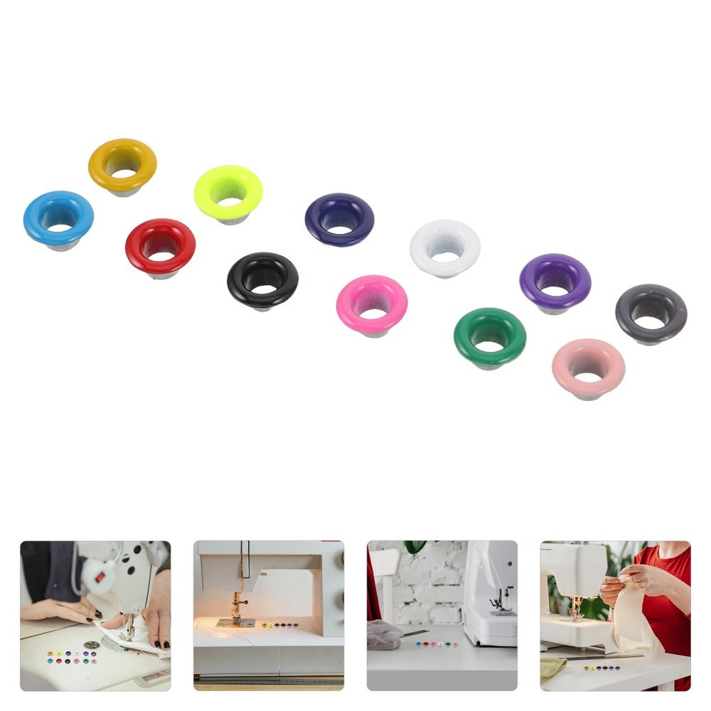 200 Sets Multifunctional Shoe Buckle Eyelets and Tool for Fabric