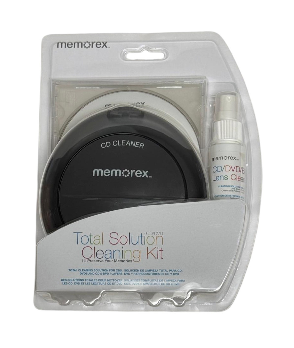 MEMOREX Total Solution CD DVD Compact Disc and Players Cleaning Kit Cleaner Lens