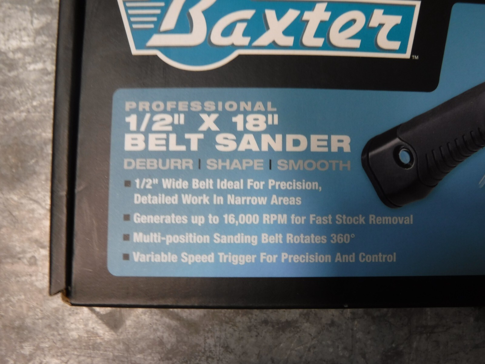 *NEW* BAXTER 1/2 in. x 18 in. Professional Belt Air Sander, 64932