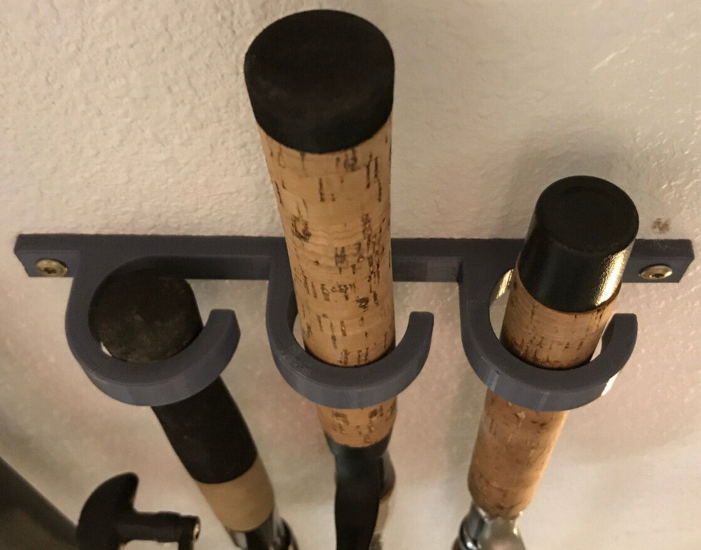 Fishing Pole Wall/Ceiling Mount Brackets (pair) - Holds 3 poles