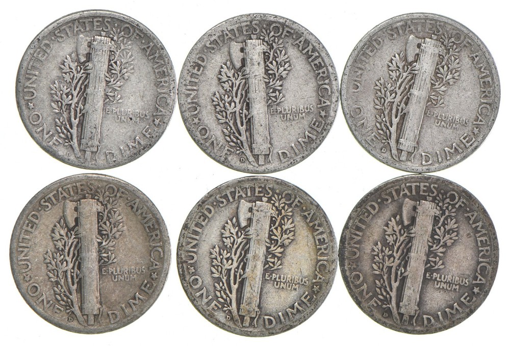 VG+ 1927-D Mercury 90% Silver Dime