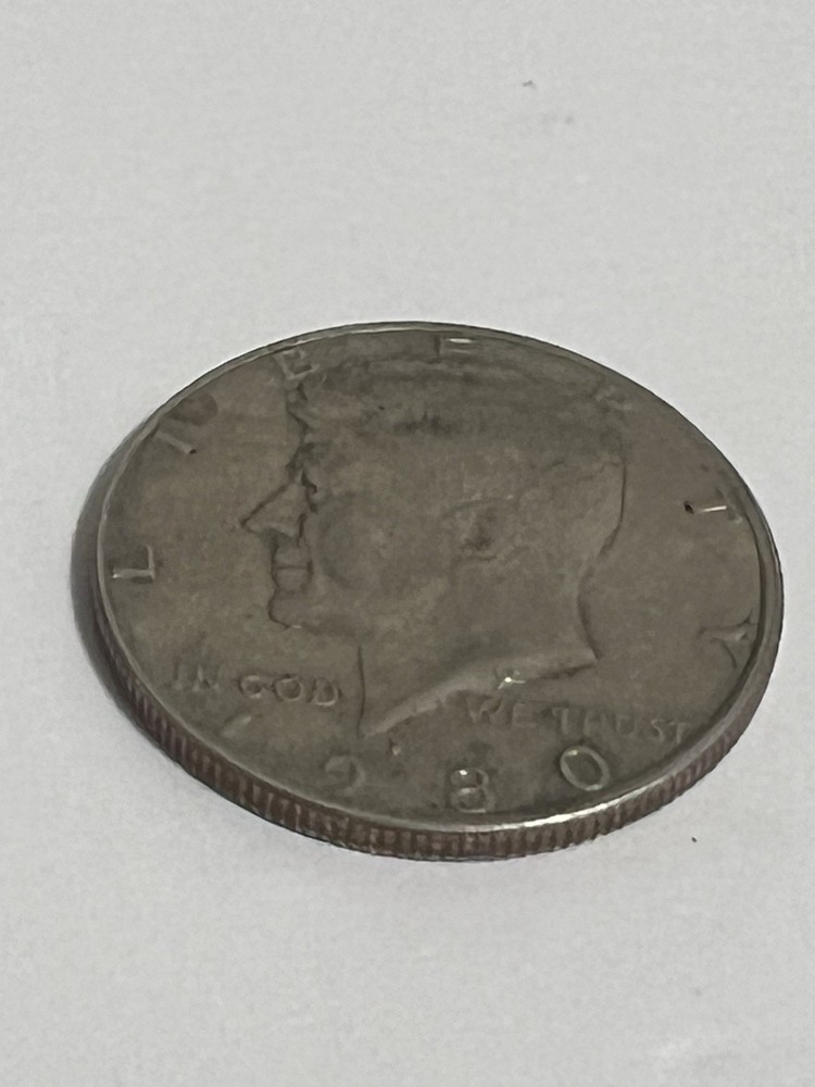 1980-P Kennedy Half Dollar Filled "P", Multi Errors.