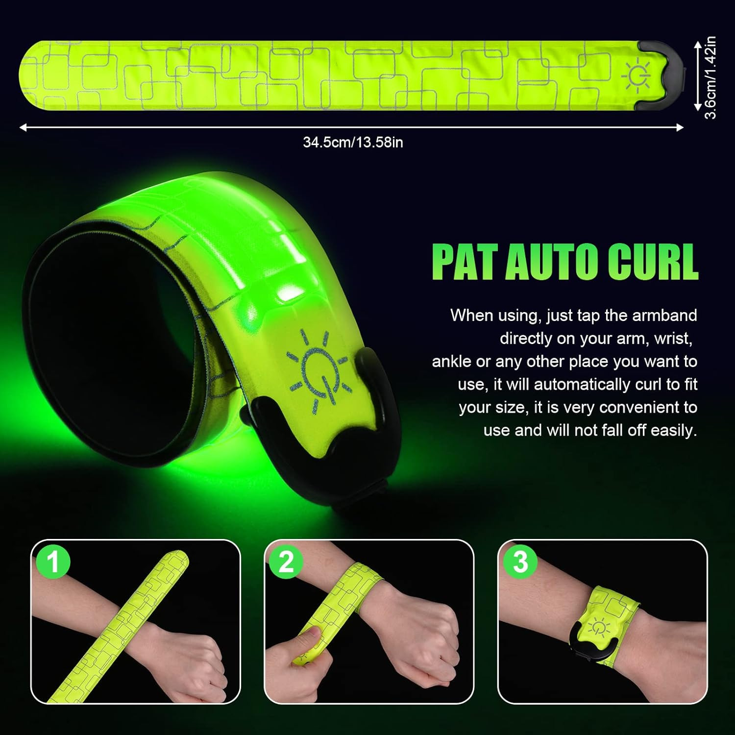 2Pack Rechargeable LED Armband High Visibility Running Lights for Night Safety
