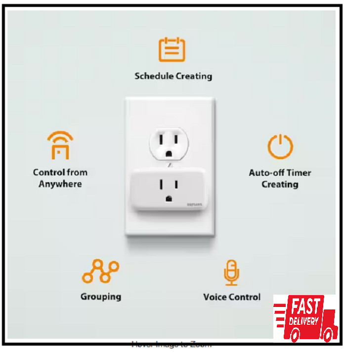 Volt Indoor Smart Plug & Timer Wi-Fi Bluetooth Single Outlet Powered by Hubspace