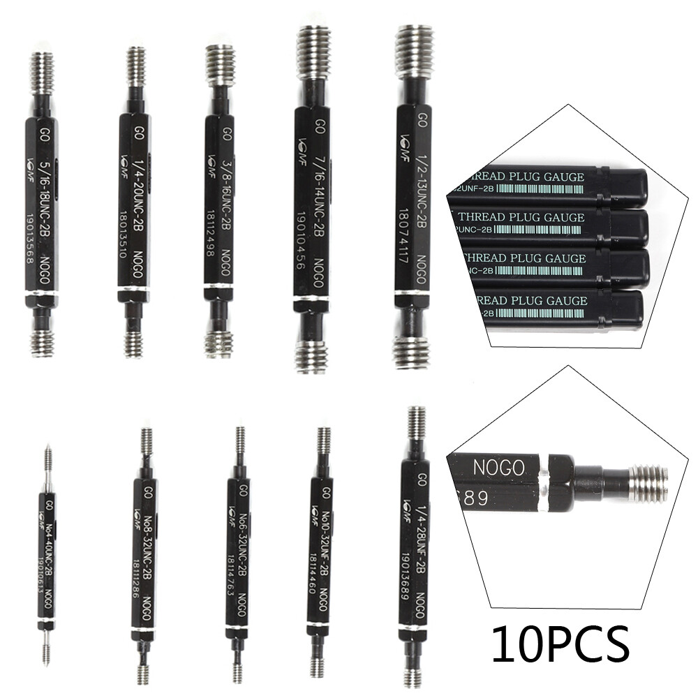 10Pcs -Double End Thread Plug Detection Gauge Precision American Threaded Bore