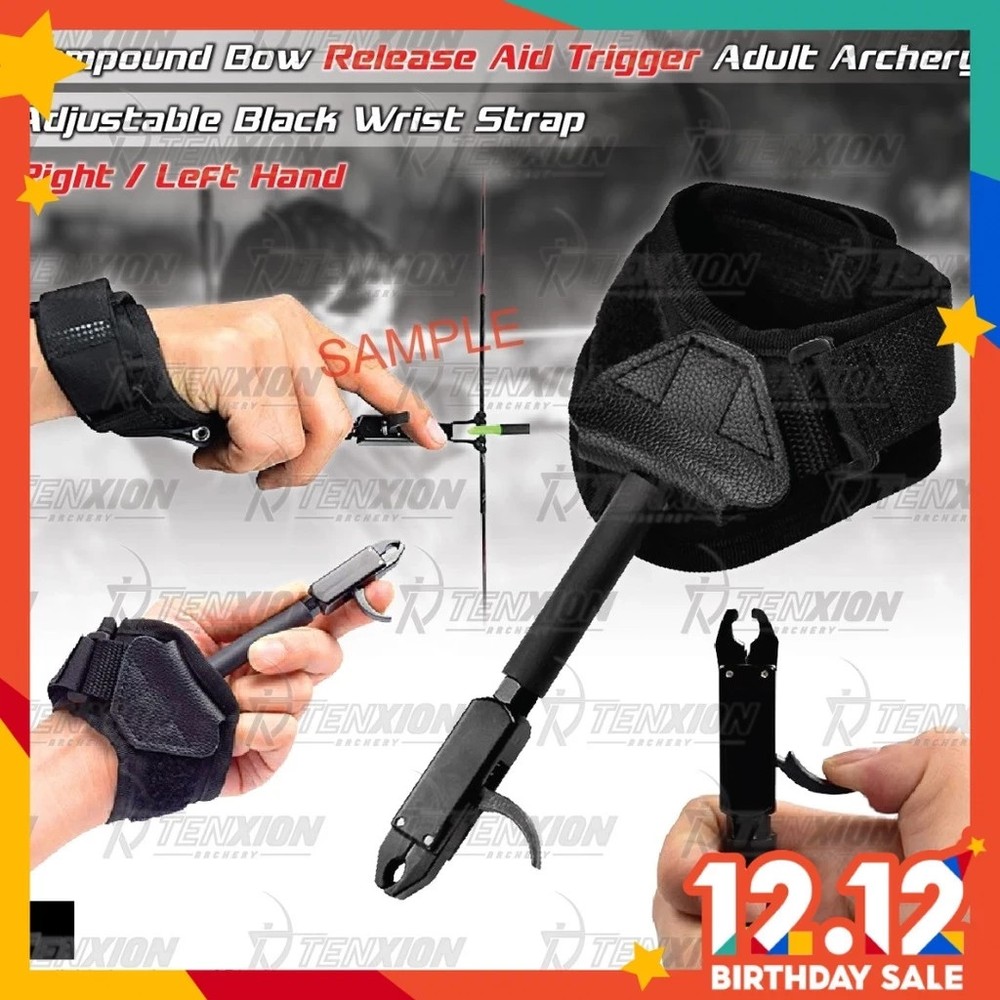 Archery Wrist Release Aid Trigger Adjustable Strap Caliper Compound Bow Hunting