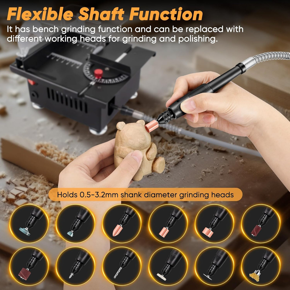 Pro Mini Table Saw Kit - Multi-Functional Wood Cutting with Accessories