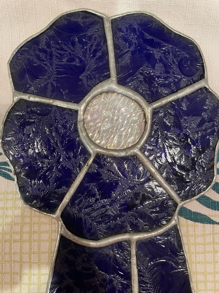Stained Glass Blue Ribbon