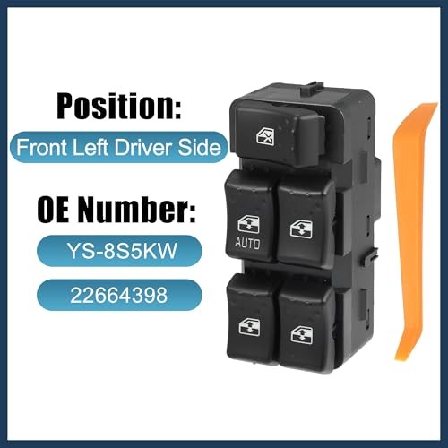 Power Window Switch, Front Left Driver Side Window Control Switch with Removal