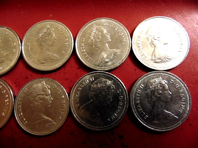 10 CANADA nickel dollar coins UNC all different dates