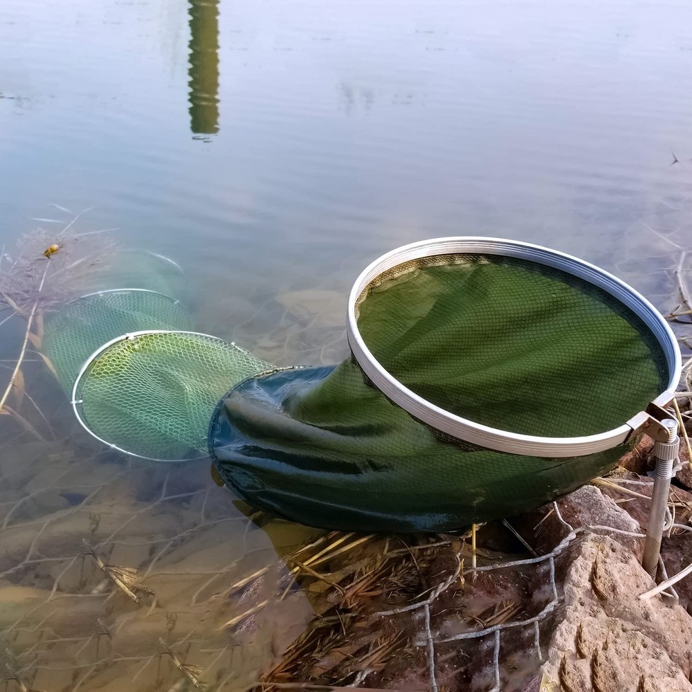 Collapsible Fish Keeping Net - Rubberized Mesh Fishing Basket - Foldable Fish...