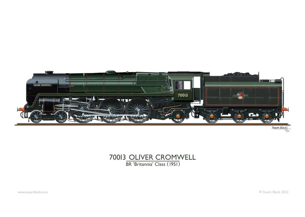 70013 Oliver Cromwell - Precision Art Print - NEW