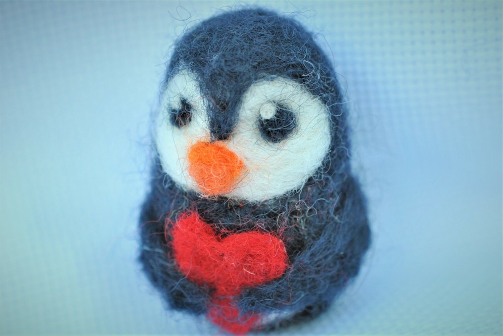 Needlefelted penguin