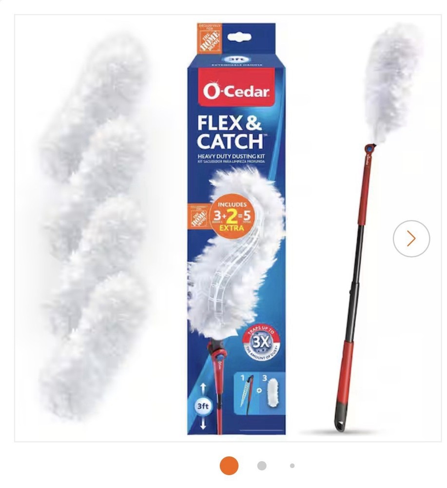 2-Packs O-Cedar Flex & Catch Heavy Duty Dusting Kit 360° Head Extends 3 ft