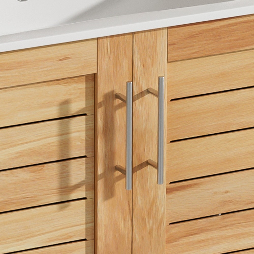 Bathroom Vanity with Ceramic Sink Features 2 Doors and Ample Storage Space