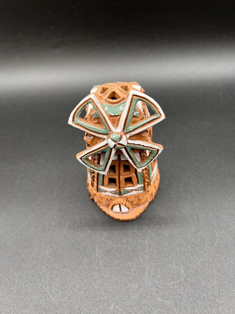 Hand Made Red Clay Windmill Incense Holder