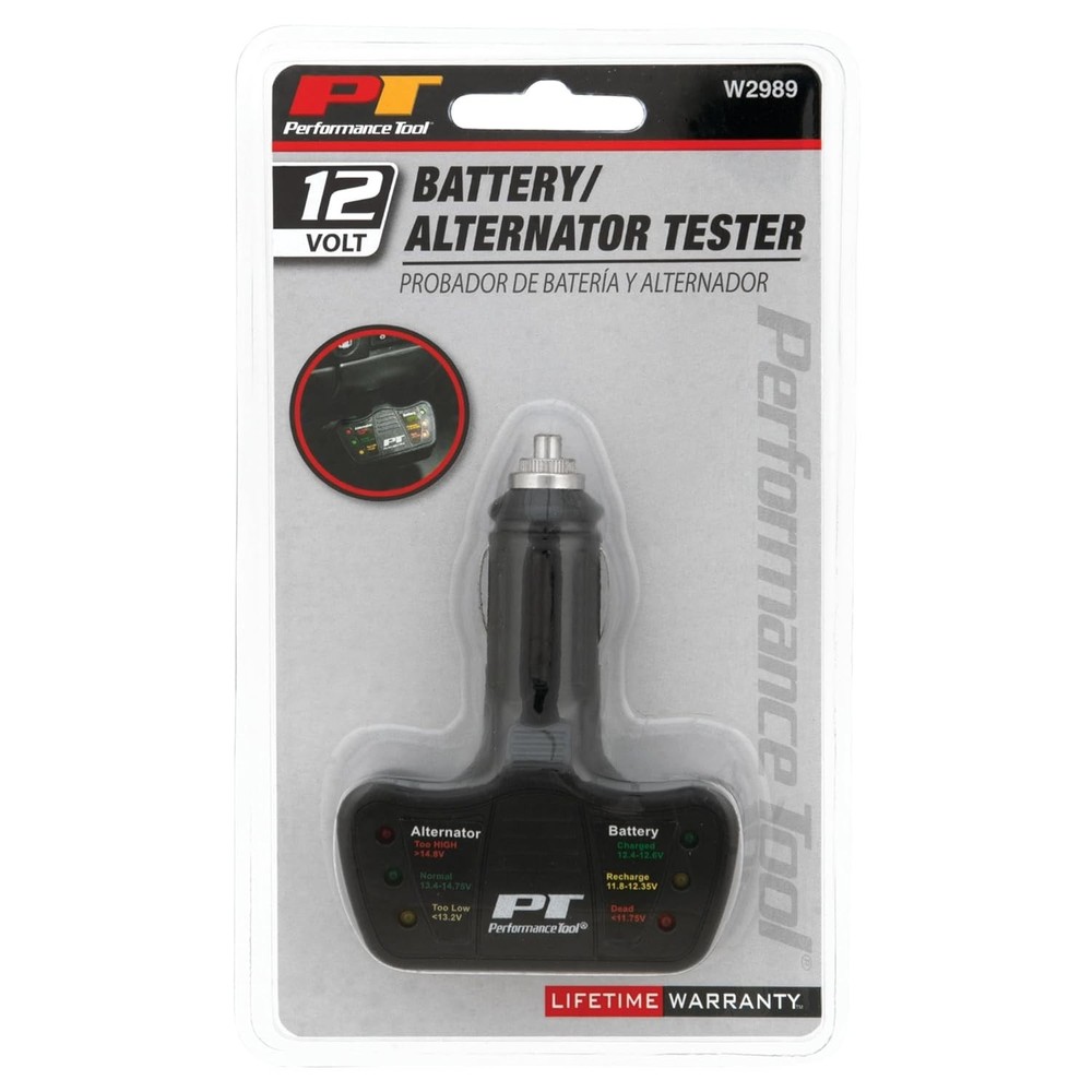 12V Compact Battery & Alternator Tester with LED Indicators for Quick Diagnostic